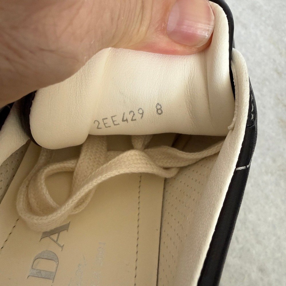 Prada re-edition Men's Black Nappa Leather Sneakers Shoes 2EE429, Size UK 8 - Picture 9 of 16